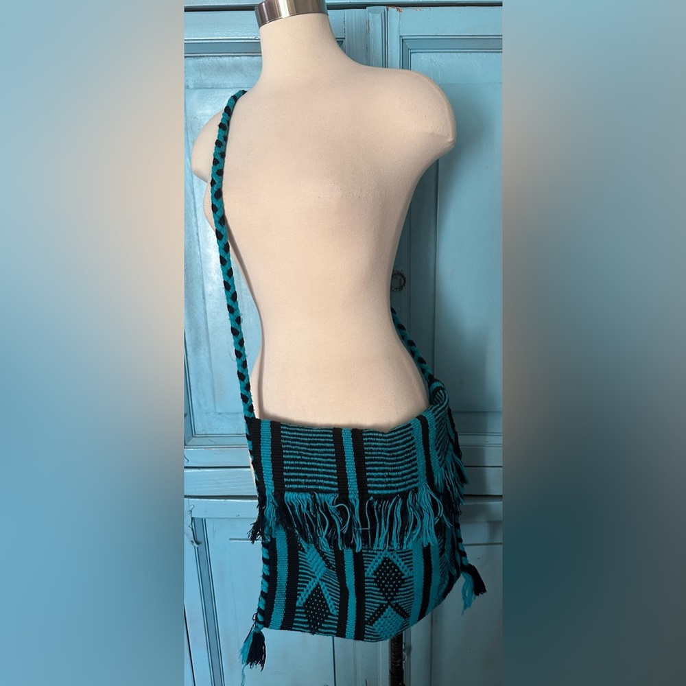 Stylish Black and Blue Crossbody Bag